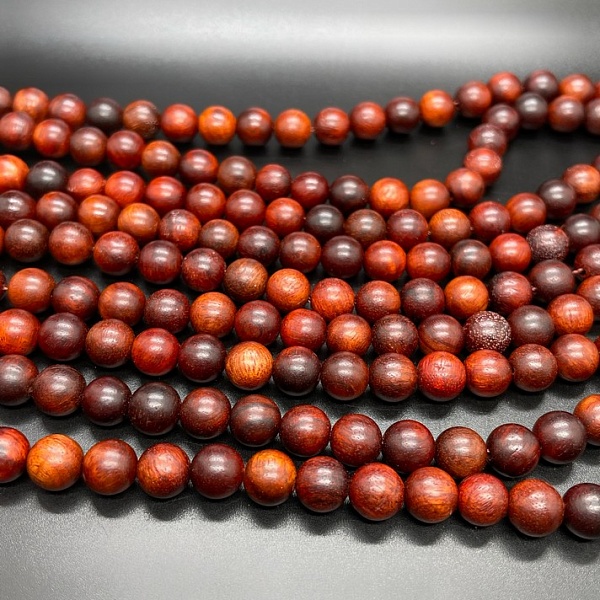 8 мм, Деревянные бусины красный сандал
