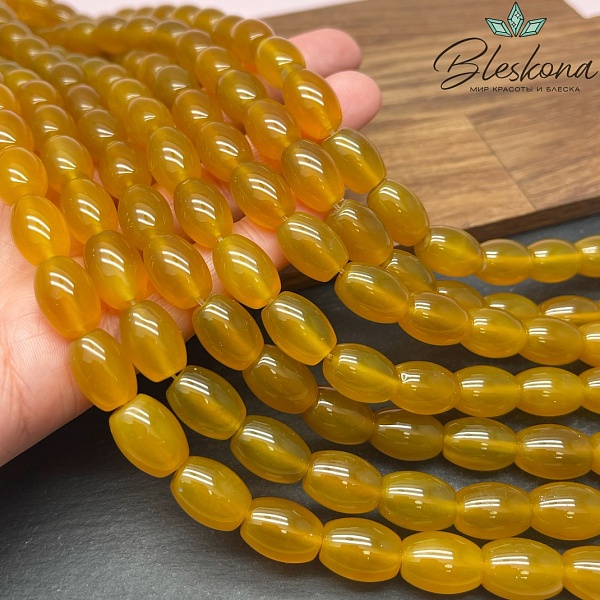 Агат желтый бочата 14*10 мм