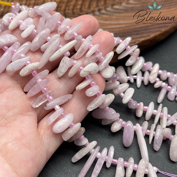 Кунцит сколы шлифованные 11-20мм