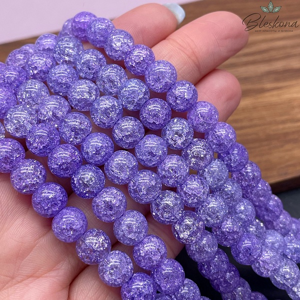 Кварц снежный фиолетовый №1 (имитация) 8 мм