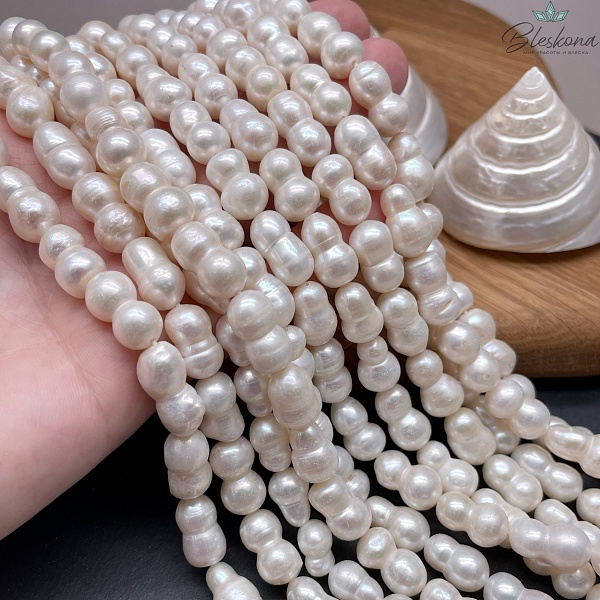 Жемчуг барочный белый 8,5-9 мм