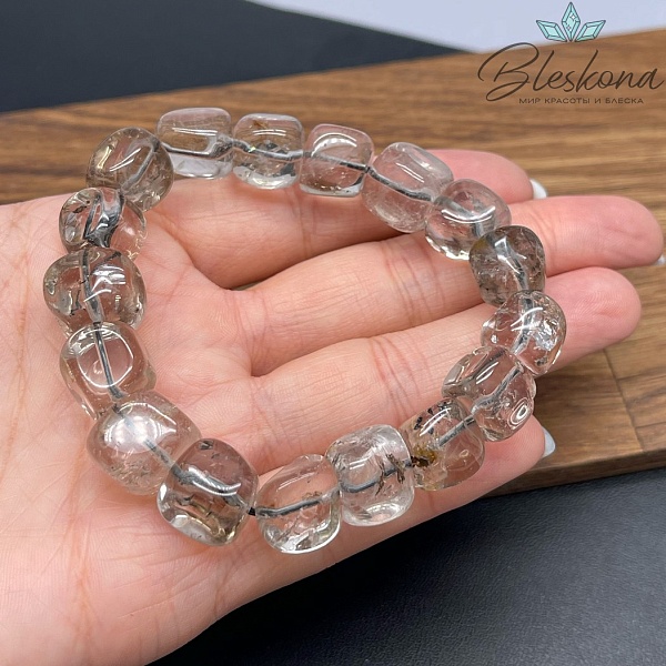 Херкимерский алмаз (кварц) куб фриформ 10-11 мм сет 20 см