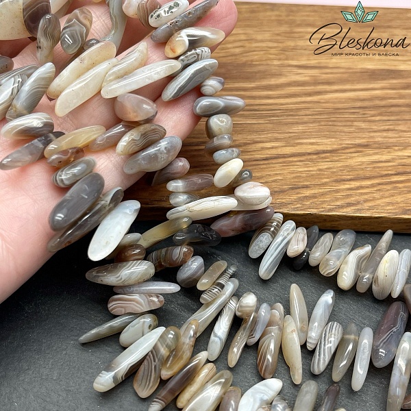Агат Ботсвана сколы шлифованные 10-22 мм