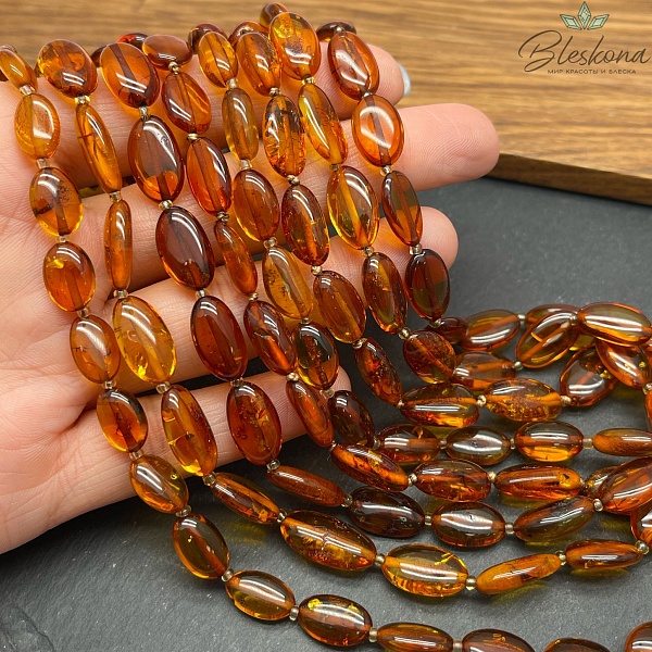 Янтарь коричный галтовка 8-10 мм