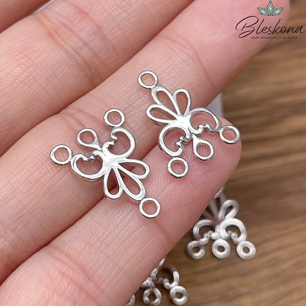 18*14 мм Цвет серебро, Коннектор Этно №18 