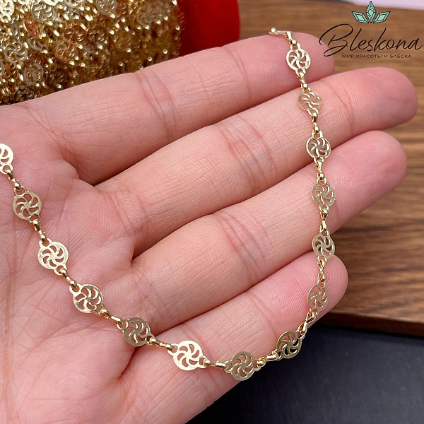 Цепь №16-1 цвет золото 7,5*5 мм