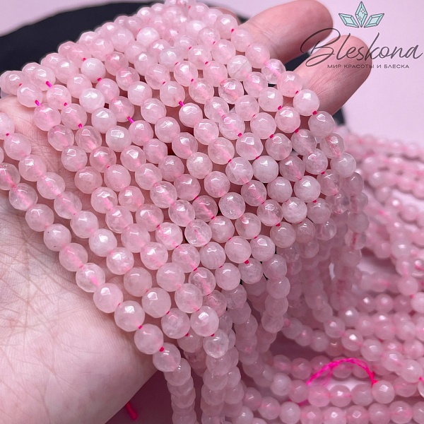 Розовый кварц огранка 6 мм