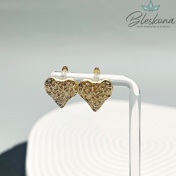 17*15 мм Цвет золото Швензы Сердце рельефное Люкс