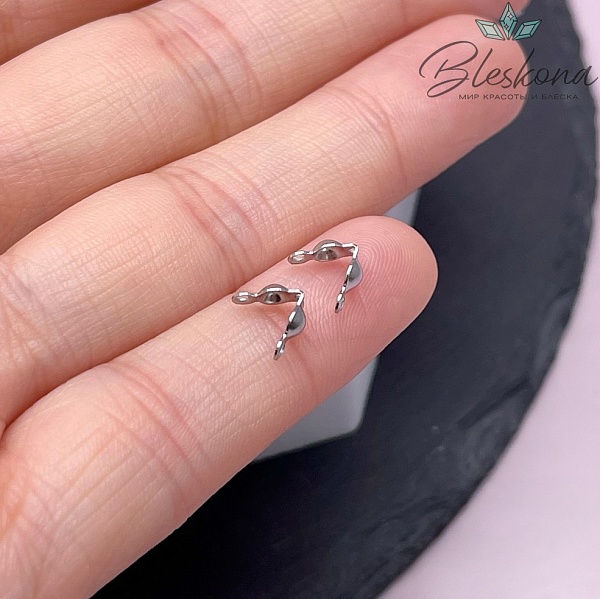 6,5*3 мм Цвет серебро, Каллоты двойное кольцо уп. 10 шт. СТАЛЬ