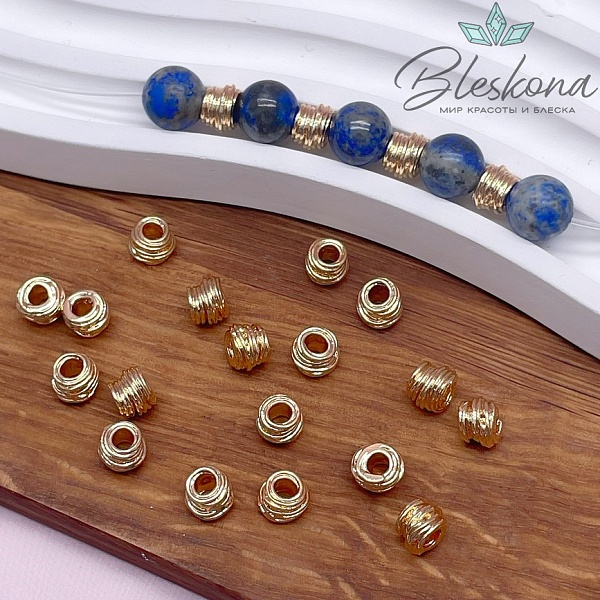 6*4,8 мм Цвет золото, Бусина-разделитель улей