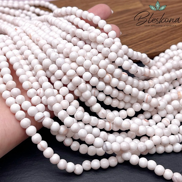 Оникс белый с прожилками 6 мм (кальцитовый)