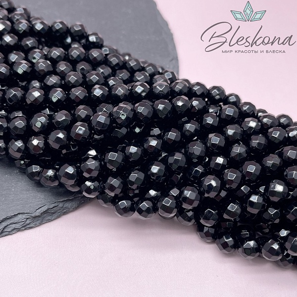 Агат черный огранка 8 мм 