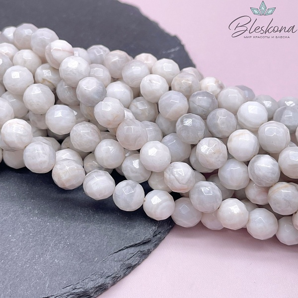 Агат кружевной огранка 10 мм