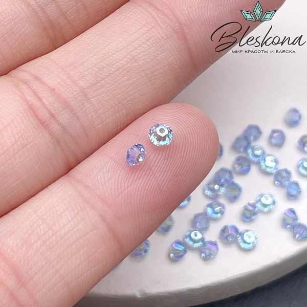 5328 Xilion Bicone 3mm Light Sapphire Shimmer 2X уп. 20шт.