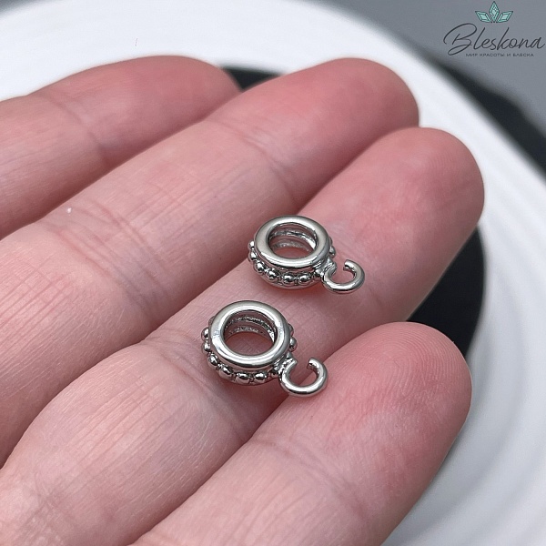 8 мм Цвет серебро, Бейл шарики разъемное кольцо
