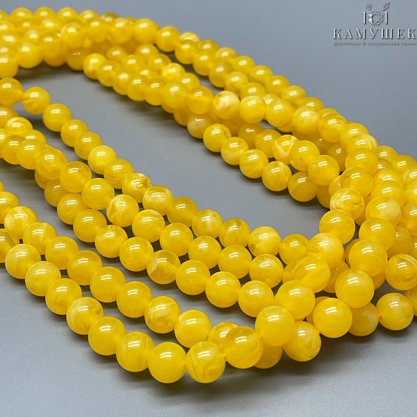 Янтарь шар желтый 8 мм