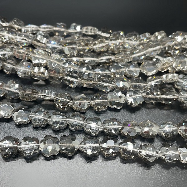 8 мм Стекло Lux, цветок, цвет серый 