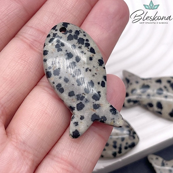 38*19 мм Подвеска рыбка Яшма далматиновая