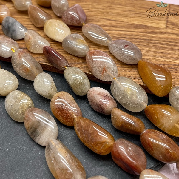 Кварц Рутиловый галтовка (22-32)*(16-19) мм