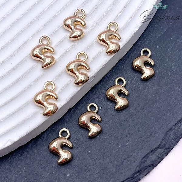 13 мм Цвет золото, Буква гладкая S 