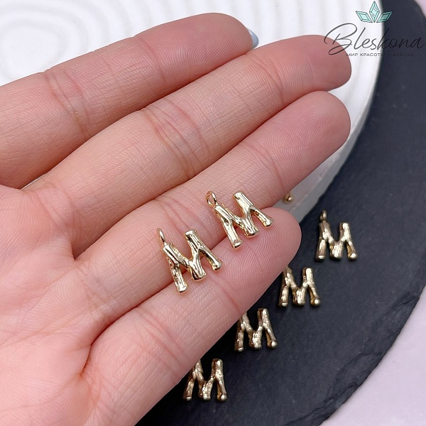 12 мм Цвет золото, Буквы веточки M 