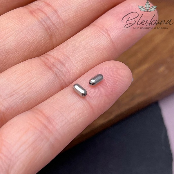 5*3 мм Бусина брусок, Цвет серебро уп.10 шт