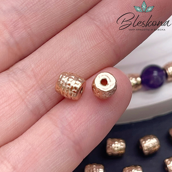 5,8*5,5 мм Цвет золото, Бусина бочонок