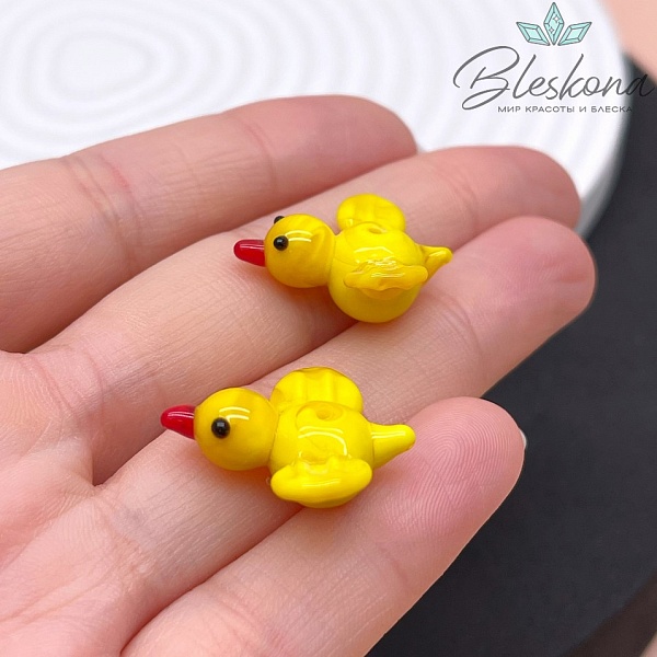 10*22 мм Бусина уточка желтая