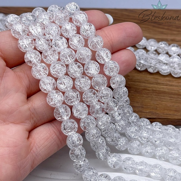 Кварц снежный прозрачно- белый (имитация) 8 мм  