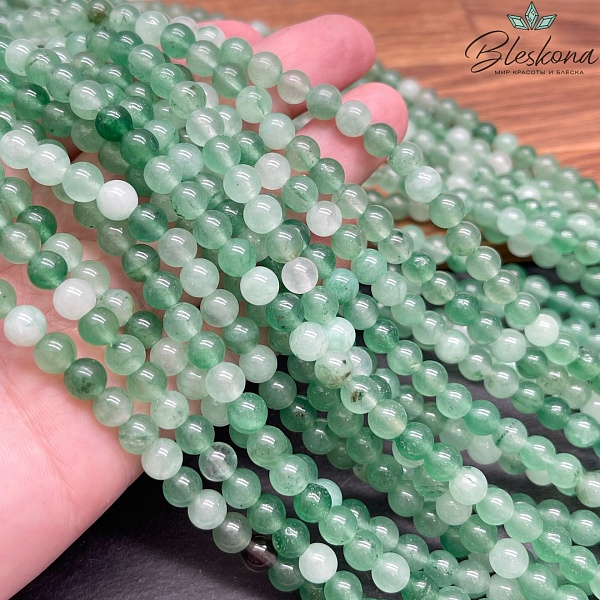  Кварц клубничный зеленый 6 мм