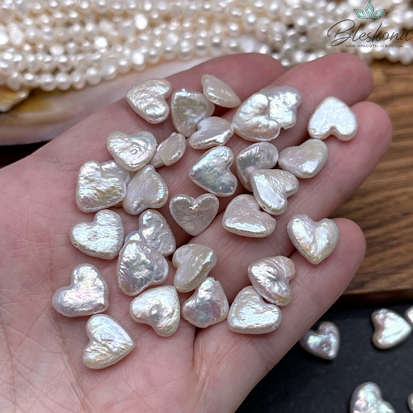 Жемчуг Сердце белый штучно ~10,5 мм 
