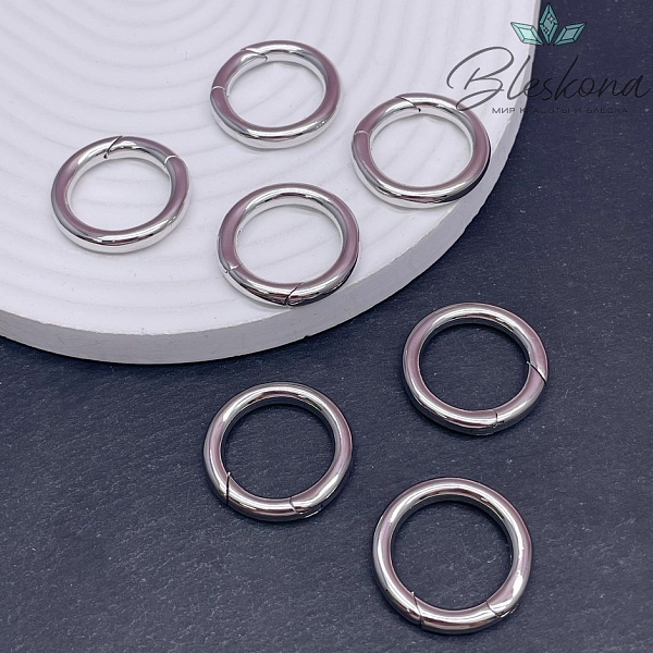 25 мм Цвет серебро, Замок Кольцо карабин