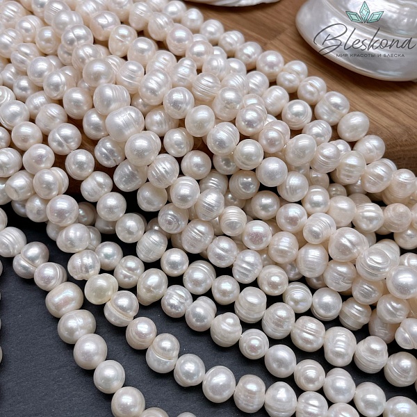 Жемчуг натуральный белый 8,5-9,5 мм 