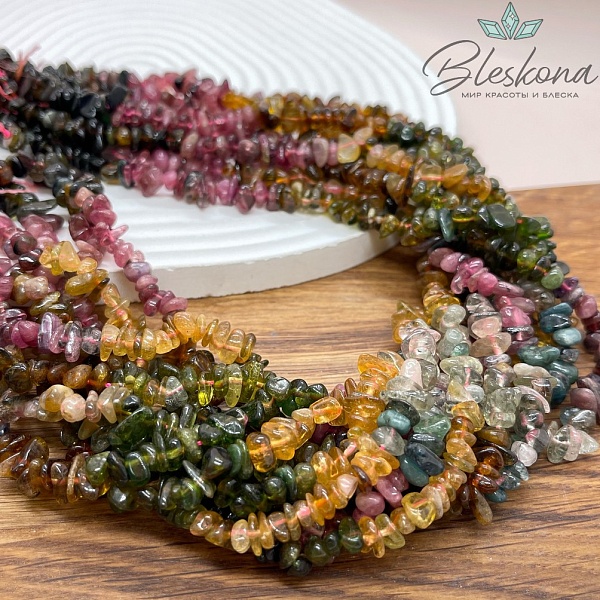 Крошка Турмалин  ширина бусин ~ 6-6,5 мм