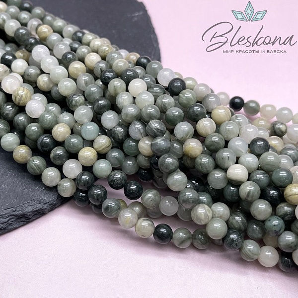 Кварц Рутиловый зеленый 6 мм