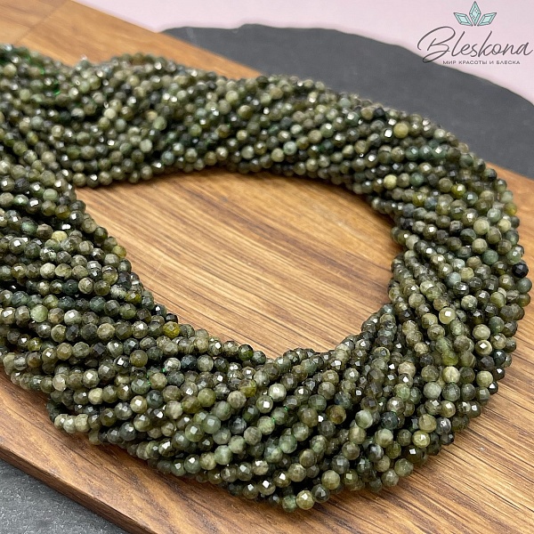 Зеленый турмалин (Верделит) алмазная огранка №1 3 мм