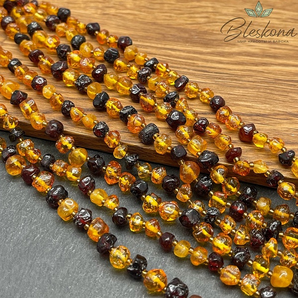 Янтарь микс №1 фриформ 6-7мм 
