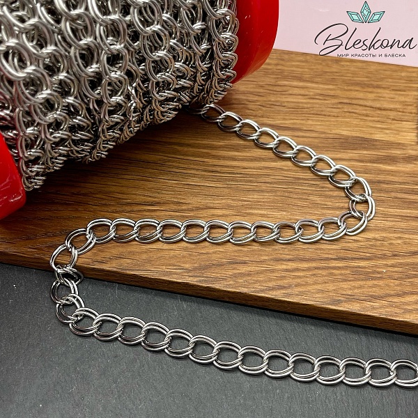 Цепь №63 цвет серебро 10,5*9,3 мм