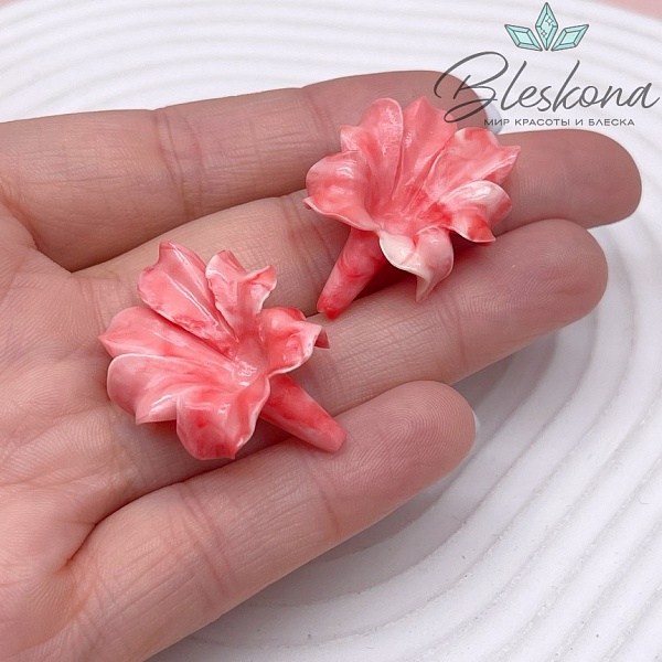 Бусина Цветок 31*23 мм (имитация коралла)