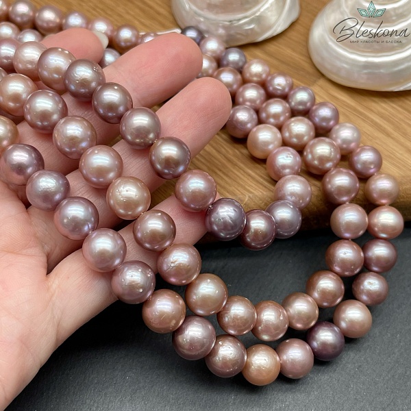 Жемчуг шар фиолетовый на увеличение 9-11 мм