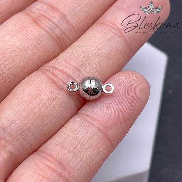 ⌀6*11,5мм Замок Магнитный Шар,цвет серебро Люкс 