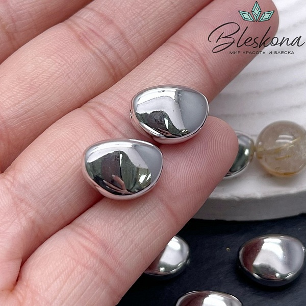 14*10,5 мм Цвет серебро, Бусина фриформ