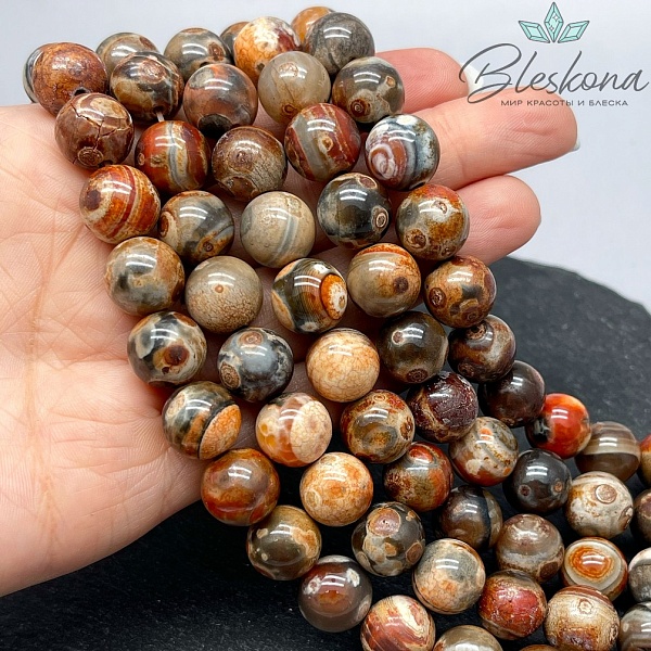 Агат с узором №4 12 мм