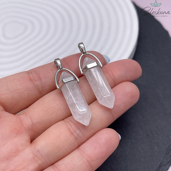 42*9 мм цвет серебро, Подвеска маятник Горный хрусталь