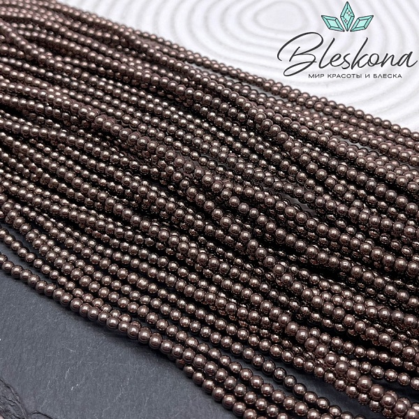 3 мм Гематин имитация, цвет коричневый №1 (шоколадный)