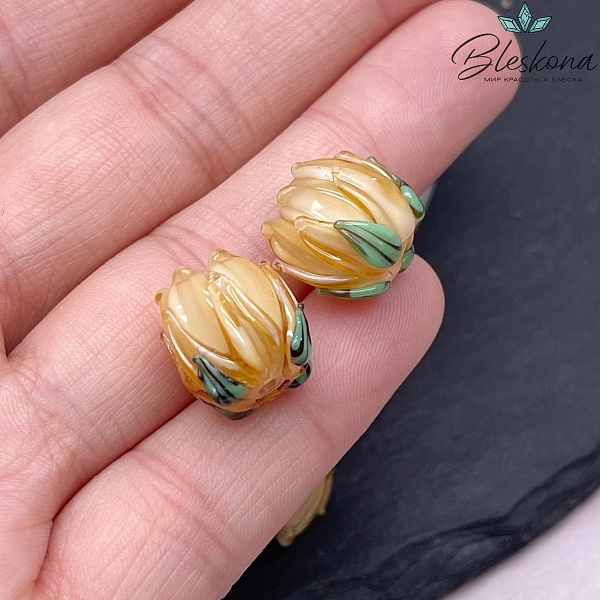 14 мм Бусина бутон оранжевый