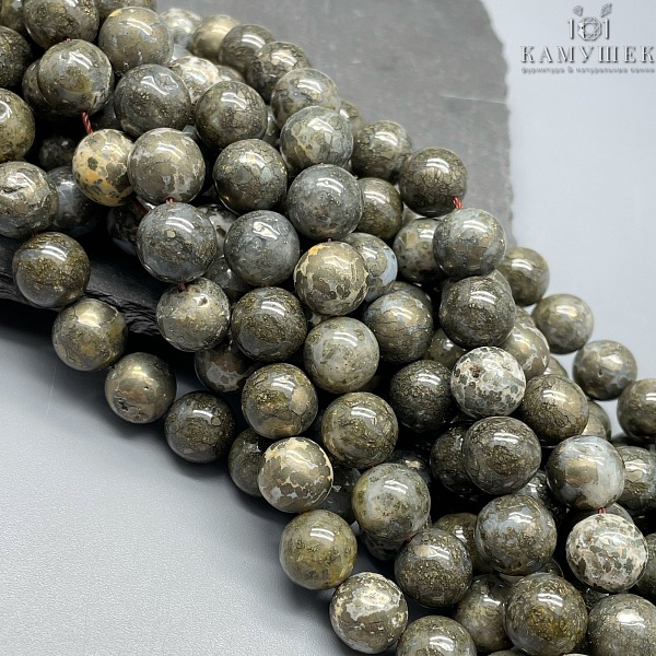 Пирит с включениями агата 12 мм 
