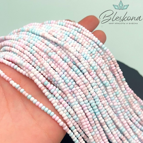 3*2 мм Бусины стекло рондель микс №1