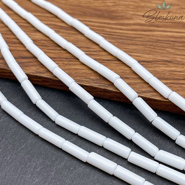 Агат Белый трубочки (имитация) 13*4 мм