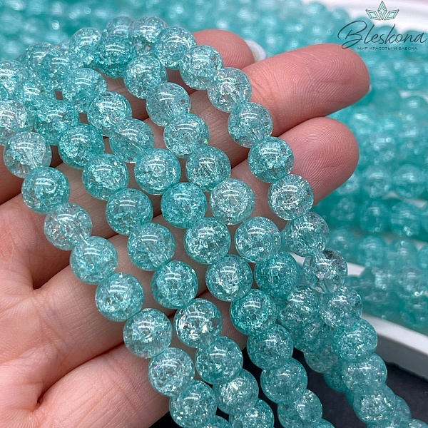 Кварц снежный мятный (имитация) 8 мм